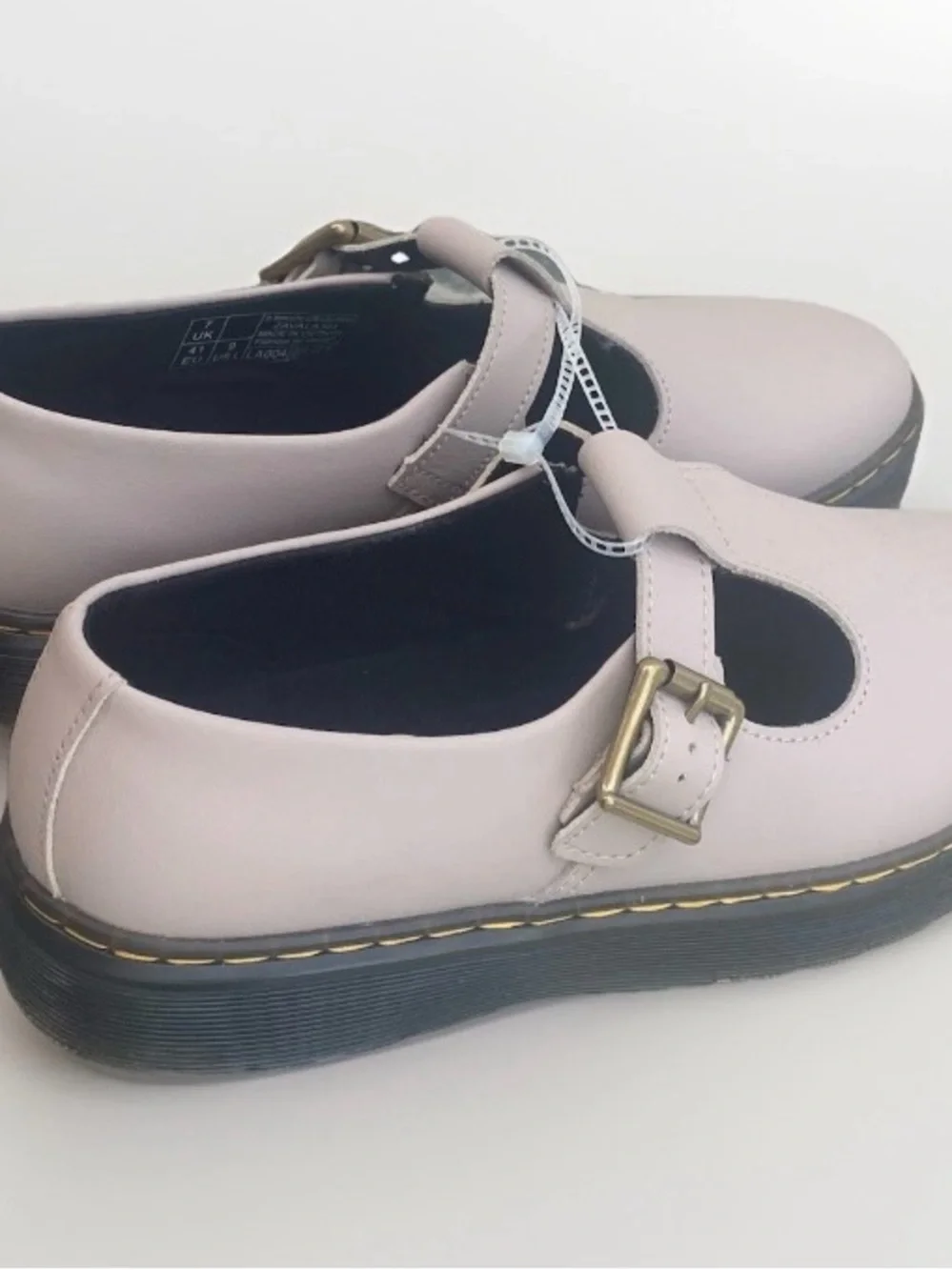 Dr. Martens Taupe Platform Mary Jane Shoes Womens US 9 New